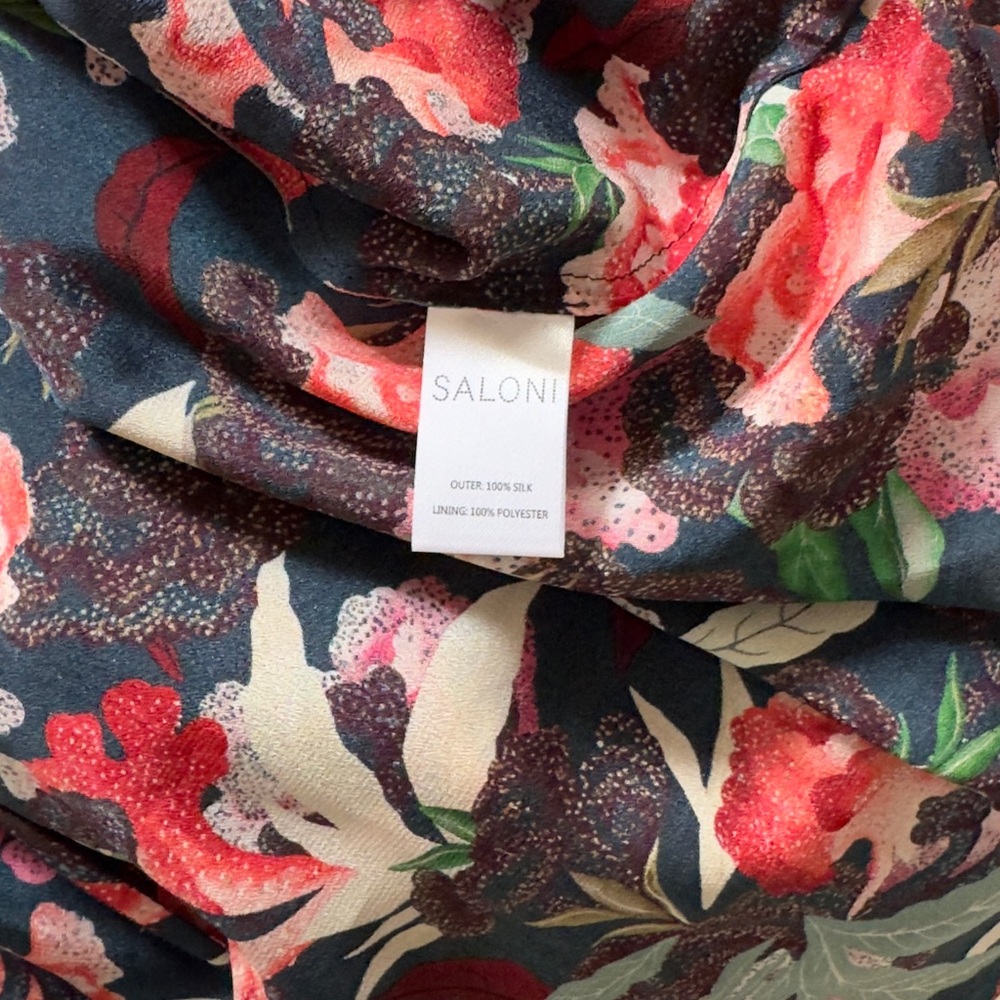 SALONI beautiful silk floral dress size 0 in pristine condition! - Picture 7 of 8